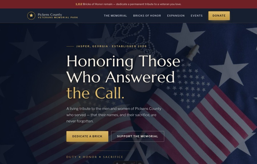 Pickens County Veterans Memorial Park concept design