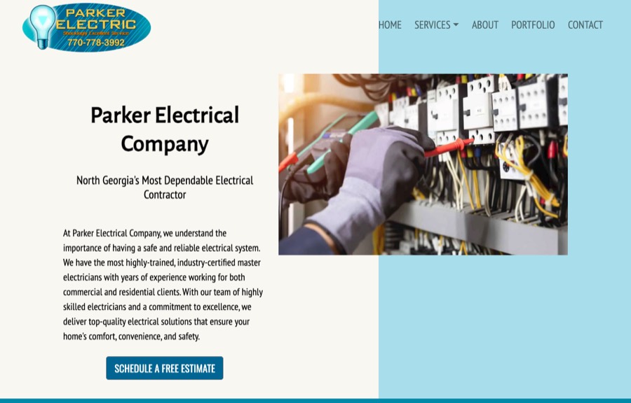 Parker Electrical Company website — Electrical contractor, Jasper, GA